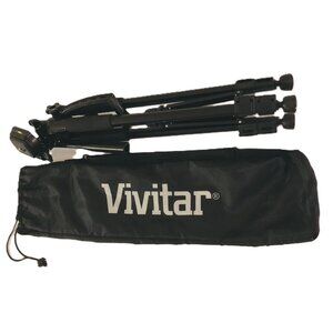 Vivitar Camera Tripod With Bag Adjustable Legs Shortest 20.5" Highest 57" Black